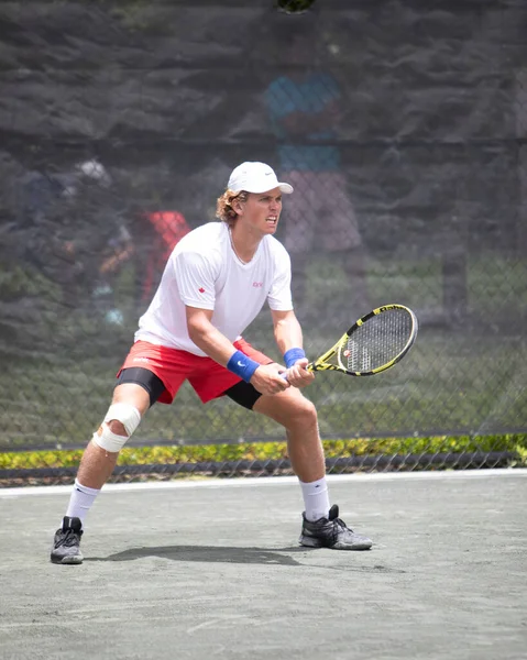 Der Kanadische Tennisspieler Liam Drax Spielt Juli 2021 Beim Midtown — Stockfoto