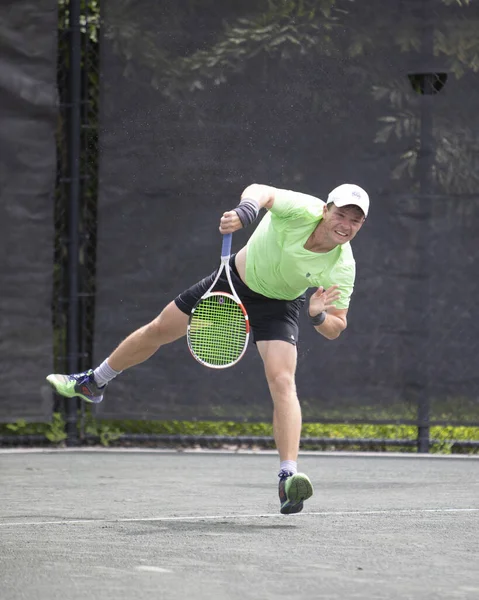 Tennisspieler Stefan Koslov Spielt Juli 2021 Beim Midtown Athletic Club — Stockfoto