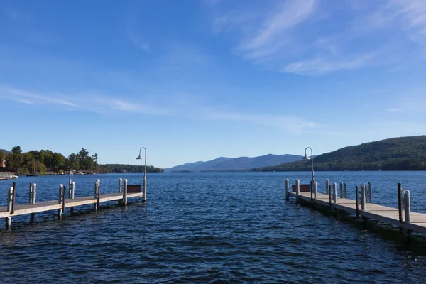 Piren på Lake George, Ny, Usa Stockbild