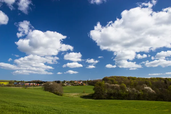 Åkrar och ängar på Jylland — Stockfoto