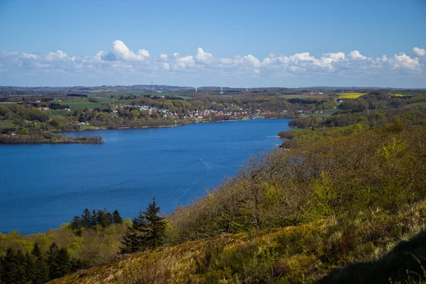 Vista sobre Silkeborg Lake na Dinamarca — Fotografia de Stock