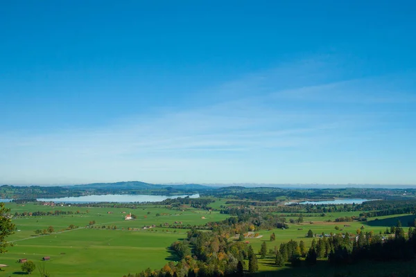 Vista aerea dei prati con laghi in Baviera — Foto Stock