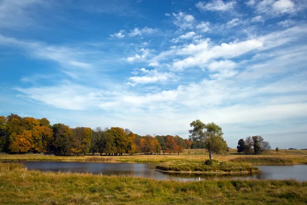 Schöner see in dyrehave park, dänemark — Stockfoto