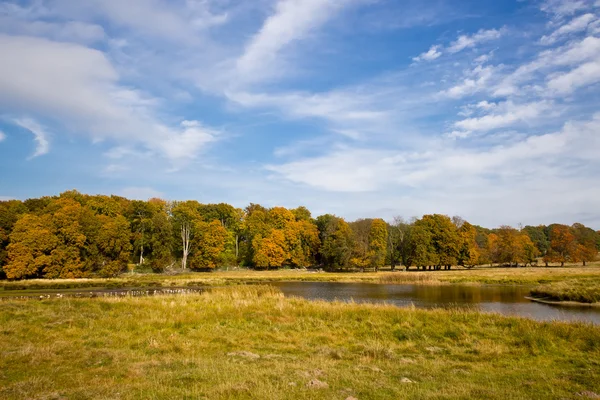 Schöner see in dyrehave park, dänemark — Stockfoto