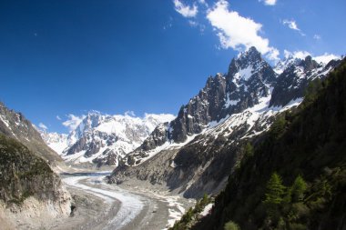 Hó- és gleccser közeli Chamonix csúcsok
