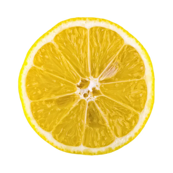Zitrone auf weißem Hintergrund schneiden — Stockfoto