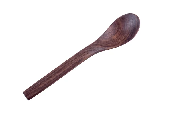 La cuchara de madera sobre un fondo blanco —  Fotos de Stock
