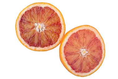 Beyaz arkaplanda turuncuyu kes