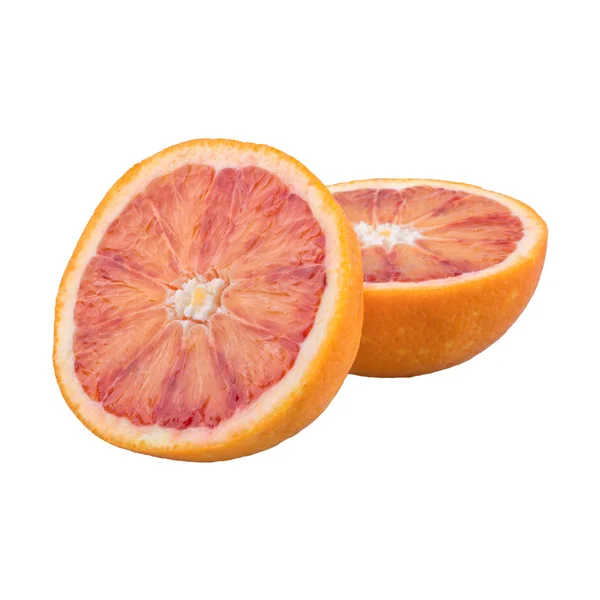 Schnitt orange auf weißem Hintergrund — Stockfoto