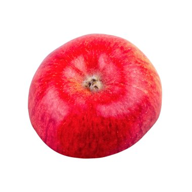 Beyaz bir arka plan üzerinde elma kesmek