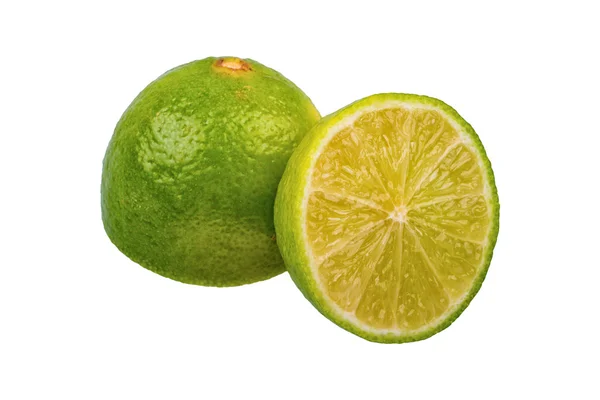 Skär lime på vit bakgrund — Stockfoto