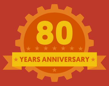 80 yıl yıldönümü turuncu rozeti