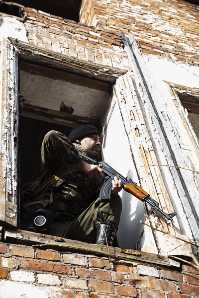 A dangerous combat on the special mission — Stock Photo, Image