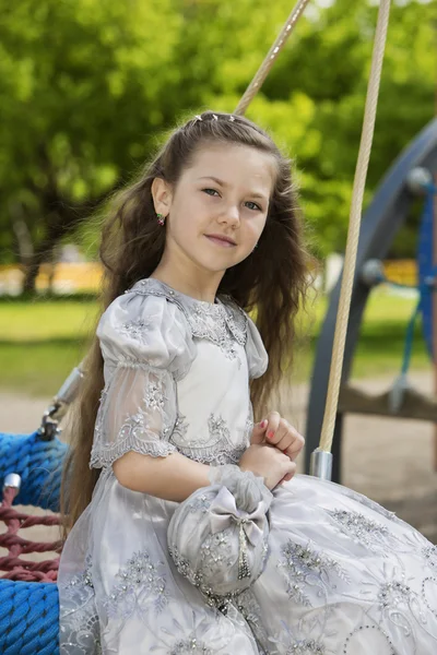 Girl with an interest in her eyes — Stock Photo, Image