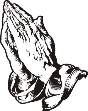 Dua eden eller dövmesi. Siyah beyaz siluet