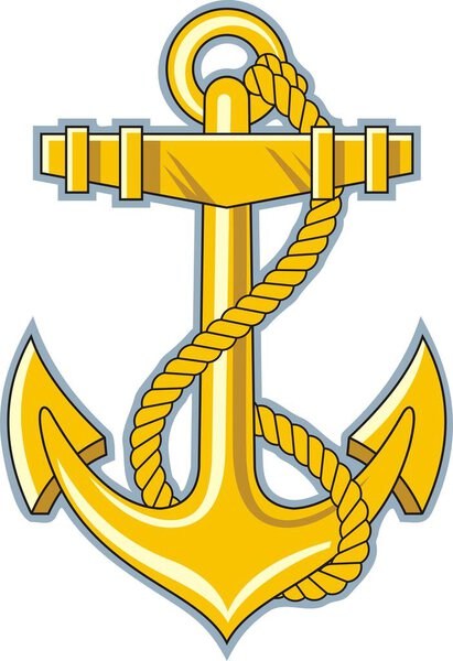 Gold anchor Vintage illustration