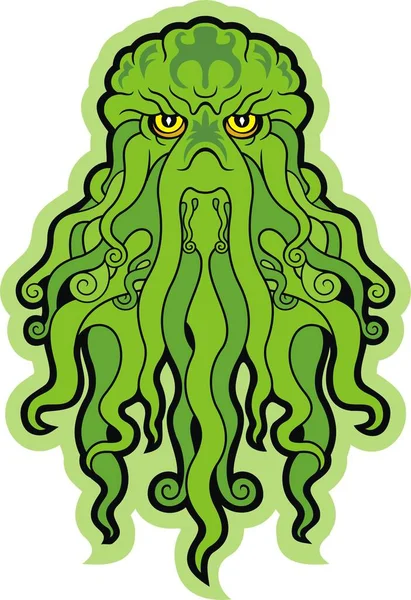 Zöld Óceáni Szörny Cthulhu — Stock Vector