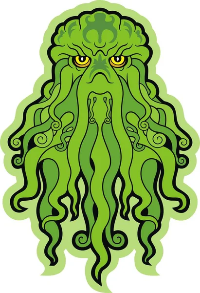 Gröna Oceanen Monster Cthulhu — Stock vektor