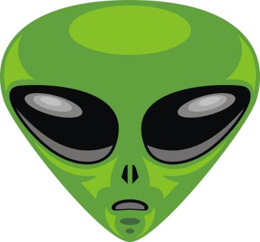 Uzaylı kafası. Yeşil canavar.