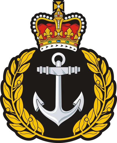 Navy Cap Badge Symbol Анчор Вінок Корона — стоковий вектор