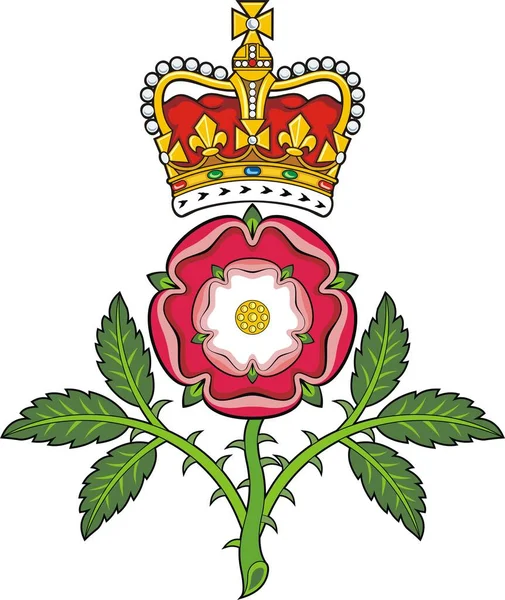 Kungligt Märke England Heraldiska Tudor Rose Och Edward Crown — Stock vektor
