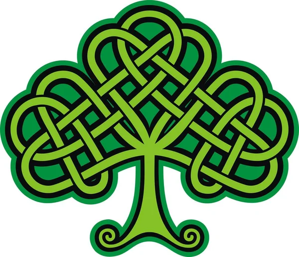 Shamrock Ilustración Tatuaje Adorno Celta — Vector de stock