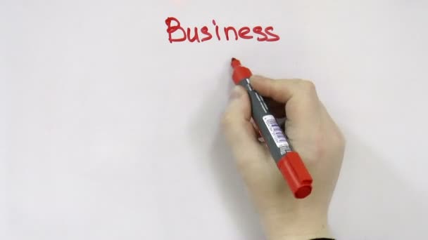 Ручная схема для бизнеса — стоковое видео