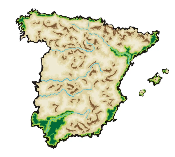 Mapa Hiszpanii — Wektor stockowy