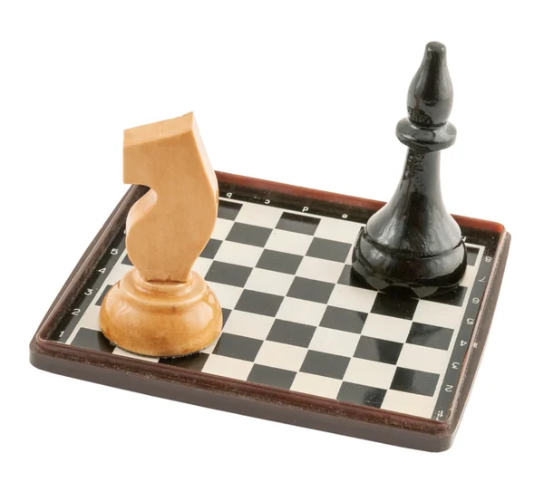 Échecs avec un échiquier — Photo