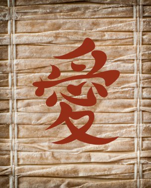 Japonca karakterler. Çeviri aşk