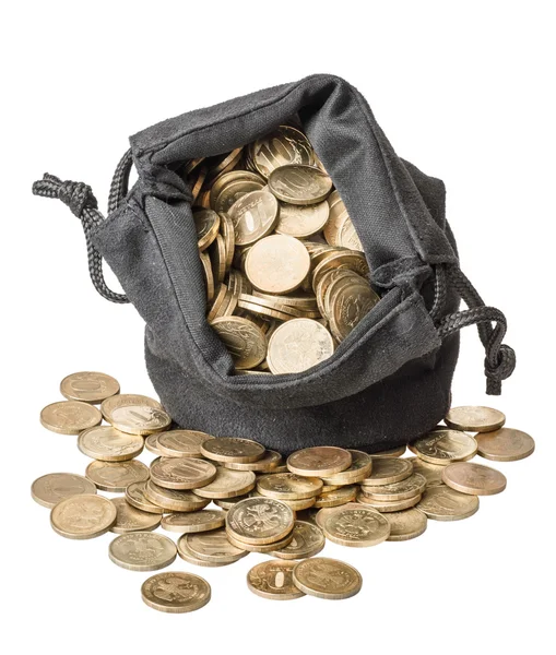 Bag of coins — Stock Photo, Image