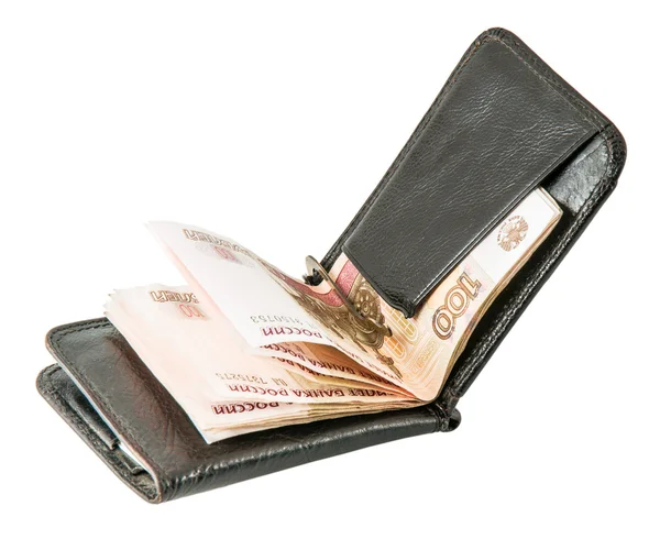 Mannen portemonnee met bankbiljetten — Stockfoto