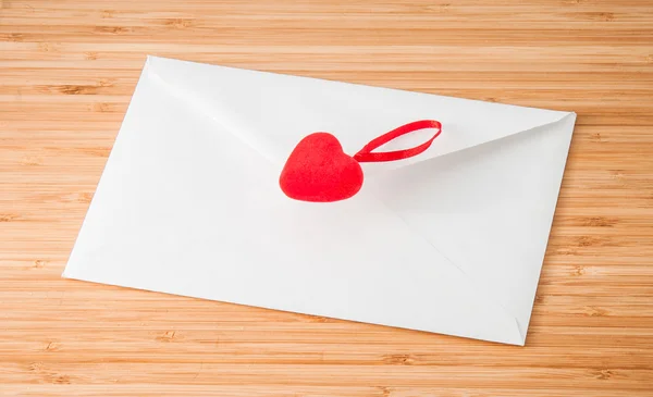 Envelope with heart — Stock Photo, Image