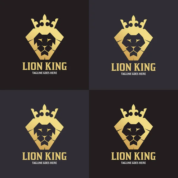 เทมเพลตการออกแบบโลโก Lion King ปแบบเวกเตอร — ภาพเวกเตอร์สต็อก