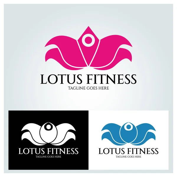 Modelo Design Logotipo Lotus Fitness Ilustração Vetorial —  Vetores de Stock