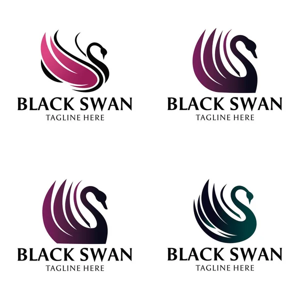 Plantilla Diseño Logotipo Cisne Negro Ilustración Vectorial — Archivo Imágenes Vectoriales