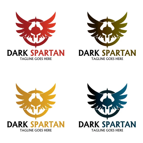 Spartaanse Logo Ontwerp Template Vectorillustratie — Stockvector