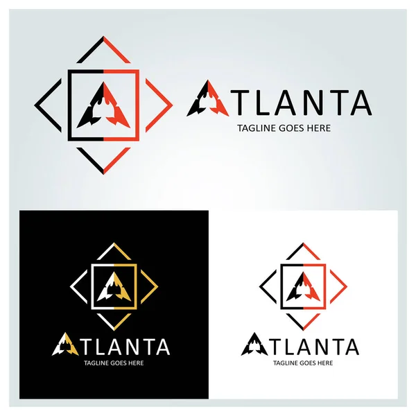 Atlanta Letter Modelo Design Logotipo Ilustração Vetorial —  Vetores de Stock