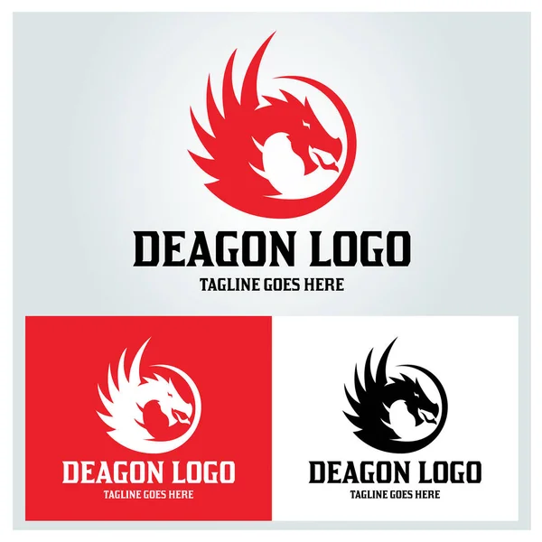 Draken Logo Ontwerp Template Vectorillustratie — Stockvector