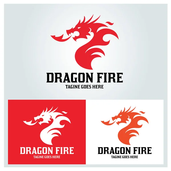 Szablon Projektu Logo Dragon Fire Ilustracja Wektora — Wektor stockowy