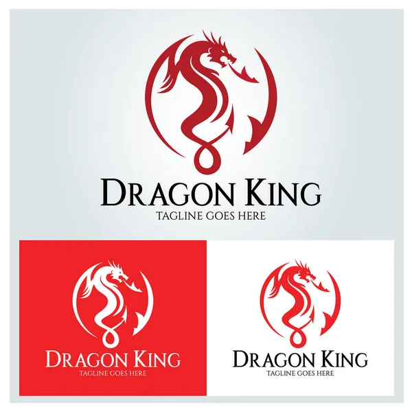 Plantilla Diseño Logotipo Dragon King Ilustración Vectorial — Archivo Imágenes Vectoriales