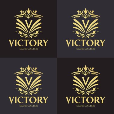 Zafer Logosu tasarım şablonu. Vektör illüstrasyonu