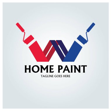 Ev boyası logo tasarım şablonu. Vektör illüstrasyonu