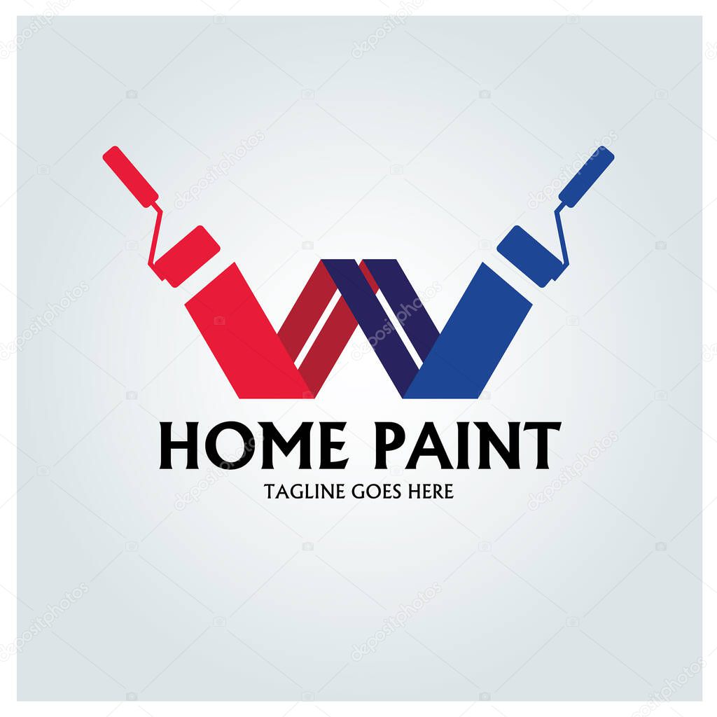 Home Paint logo design template. Vector illustration