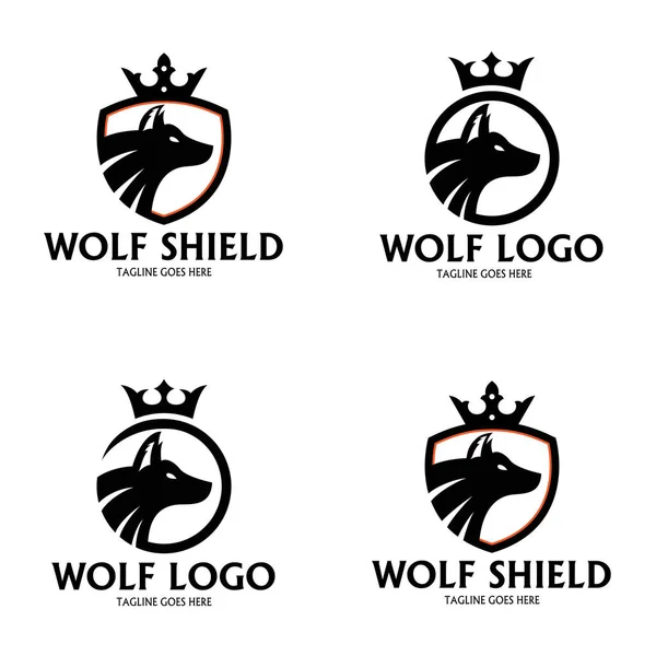 Modelo Design Logotipo Lobo Ilustração Vetorial — Vetor de Stock