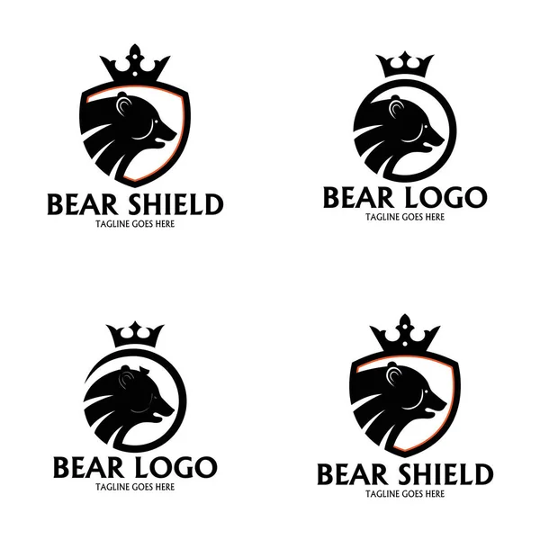 Modelo Design Logotipo Urso Ilustração Vetorial — Vetor de Stock