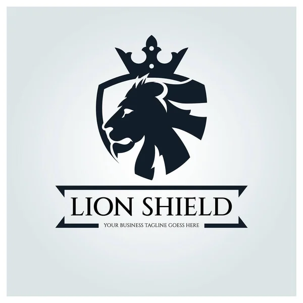 Modèle Conception Logo Lion Shield Illustration Vectorielle — Image vectorielle