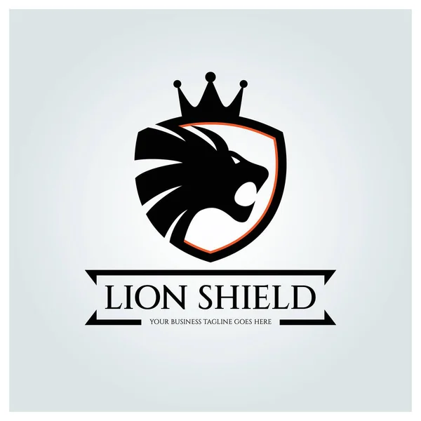 Plantilla Diseño Logotipo Lion Shield Ilustración Vectorial Vector de stock