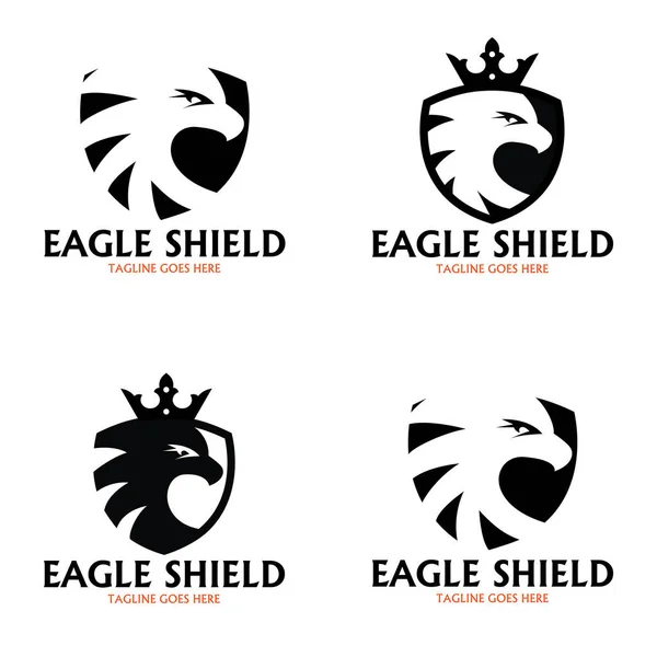 Eagle Shield Logo Ontwerp Template Vectorillustratie — Stockvector