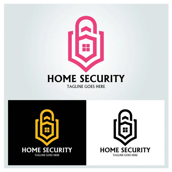 Home Security Logo Design Template Vector Illustration — 图库矢量图片